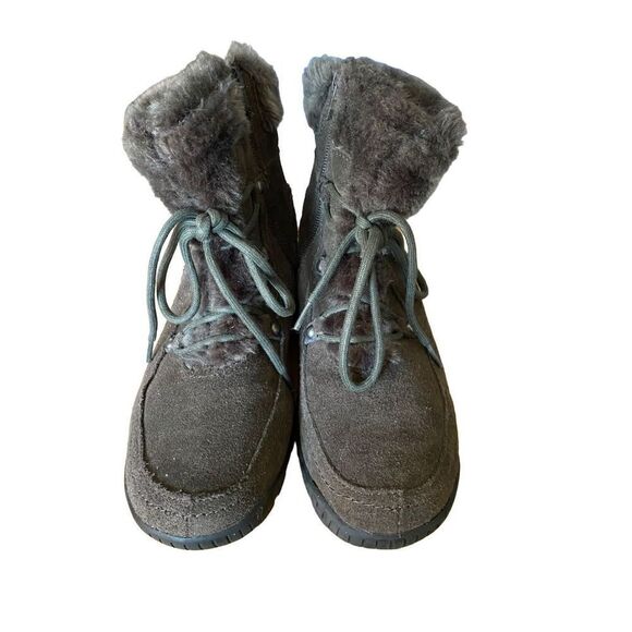 Bear traps fur-lined Lisa up gray suede winter boots size 8 - Picture 2 of 7